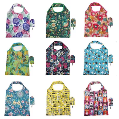 Large Reusable Shopping Bags Heavy Duty Waterproof Foldable Grocery Tote Bags UK - Image 1 of 4