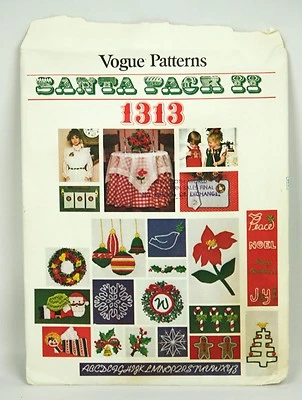 Vogue Pattern Santa Pack II #1313 Christmas Motifs Wreath Star Snow Flake UNCUT - Image 1 of 3