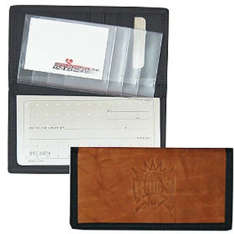 Sacramento Kings Leather and Nylon Embossed Checkbook Cover [NEW] NBA Wallet Cover