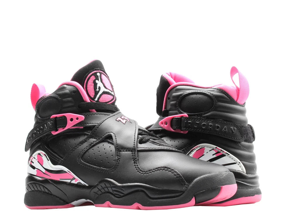 Nike Air Jordan 8 Retro (GS) Black/White-Pinksicle Big Girls Shoes 580528-006 - Image 1 of 1