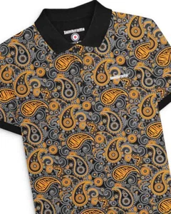 Lambretta Mens Paisley Polo Classic Casual Mod Casual Polo Shirt Sizes M to 4XL - Picture 1 of 7