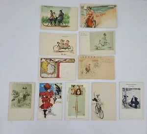 Konvolut 11 AK Jugendstil, Fahrrad, Radsport, Künstlerkarten, Halbrenner - Bild 1 von 5
