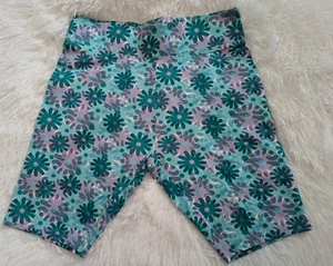 Girls High-Waisted Floral Print Biker Shorts, cycling shorts tights NWOT 7-16 yr - Picture 1 of 5