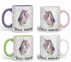 Taza de color arte de cerámica unicornio nombre personalizado - Imagen 1 de 20