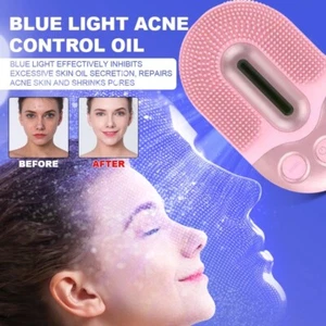Electric Facial Cleansing Brush, Sonic Vibration at 3 Speed Mode, 2 Brush Types - Picture 1 of 8