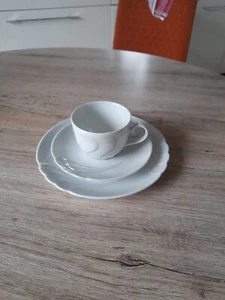 Seltmann Weiden Helena, braune Wellen Kaffeegedeck 3-teilig - Bild 1 von 3