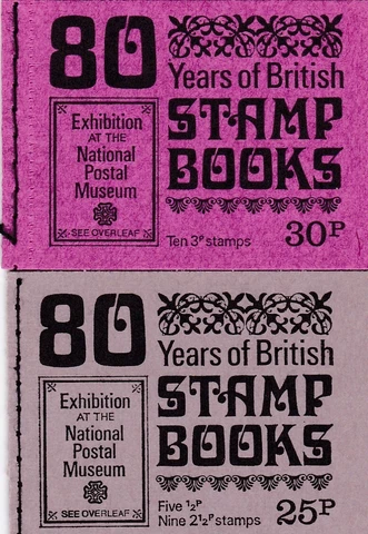 1971  Great Britain UK Stamp Booklets 80 Years of British Stamps 25p and 30p Cover