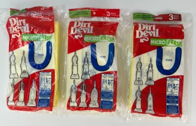 Dirt Devil Type U Microfresh Vacuum Bags (3-Pack) - 3 Pack Bundle NEW - Image 1 of 3