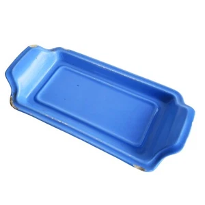 Art Deco Butter Dish Vernon Kilns Ultra California Aster Blue Tray Vintage - Picture 1 of 10