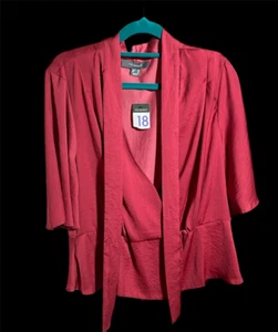 Primark Blouse Women Large Burgundy Wrap Size 18 - Picture 1 of 9