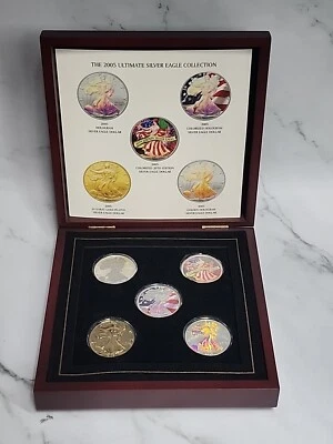American Silver Eagle 2005 20th Edition Ultimate colorized 1 oz 5 Coin Set - Image 1 of 4