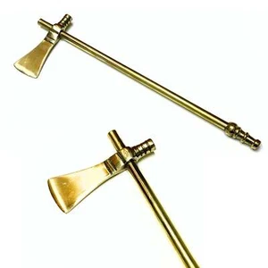 Mini All Brass Polished Tomahawk Smoking Pipe - Picture 1 of 3