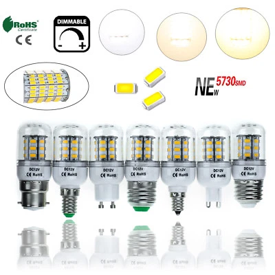 7W Dimmable E27 E12 E26 E14 G9 GU10 B22 LED Corn Light Bulb 5730 SMD Bright Lamp - Image 1 of 4