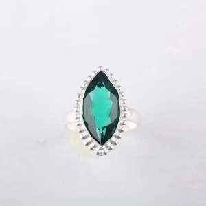 Rare chrome diopside Gemstone 925 Sterling Silver Ring Green Marquise Ring. - Picture 1 of 5