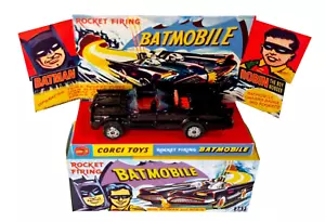 1979 Corgi Juniors 69 π¦ BATMAN BATMOBILE Diecast Model + Mini Box & Plinth [B - Picture 1 of 7