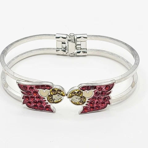 FTH Louisville Cardinals Red Clamp Hinge Bracelet Rhinestones 7.5" Sports Fan Cover