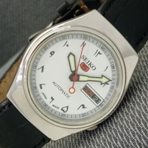 VINTAGE SEIKO 5 AUTOMATIC 7S26A JAPAN MENS ARABIC WHITE COLOR DIAL WATCH a734-U - Imagen 1 de 10