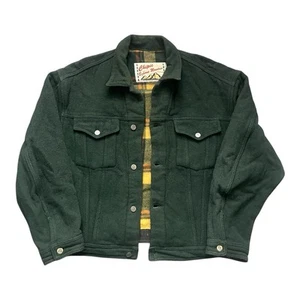 Chaqueta de Camionero de Lana Chipie Bighorns Mountain Para Hombres De Colección Verde XL Forrada a Cuadros - Imagen 1 de 13