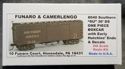 Funaro F&C 8040 SOUTHERN Ry SOU SR 36' DS Wood SU Boxcar Early Hutchins Ends 1PC - Image 1 of 4