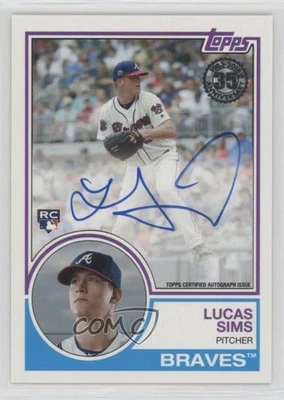 2018 Topps 1983 Topps Design Auto Lucas Sims #83A-LS Rookie Auto RC - Image 1 of 2