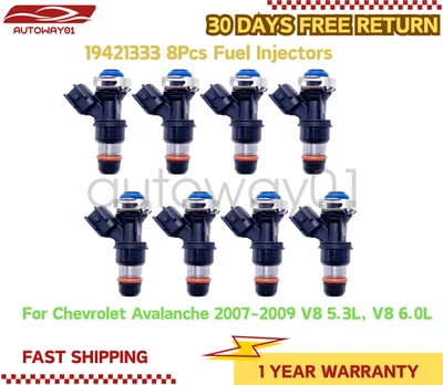 19421333 8Pcs Fuel Injectors for Chevrolet Avalanche 2007-2009 V8 5.3L, V8 6.0L — 第 1/4 张图片