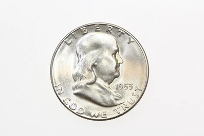 1953-S 50C FRANKLIN SILVER HALF DOLLAR GEM BU - Image 1 of 2