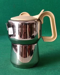 VECCHIA CAFFETTIERA LAGOSTINA VINTAGE 3 TAZZE ACCIAIO INOX ANNI '80 OTTIMA. CY21 - Picture 1 of 10