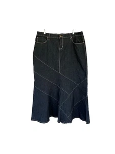 CATO Damen geriffelt Denim Maxirock Gr. 16 Stretch - Bild 1 von 11