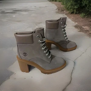 Timberland Boots Women's Size 9M Taupe Nubuck Allington Heights 6" Lace Up NIB - Picture 1 of 10