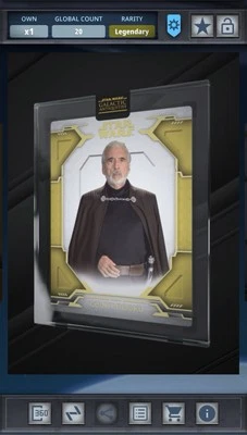 Topps Star Wars Card Trader 2025 Antiquities Count Dooku Encased Legendary Gold - Image 1 of 2