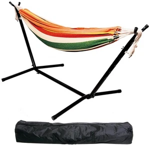 Double Hammock with Space Saving Steel Stand and Portable Carrying Case, 450-... - Picture 1 of 6
