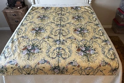 "Par de paneles de cortina para cortinas caseros amarillos con estampado floral 69""L algodón?" Foto 1 de 4