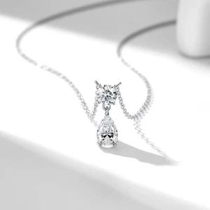 1ct Necklace Pendant White Gold Diamond Test Pass Lab-Created VVS1/D/Excellent - Picture 1 of 4