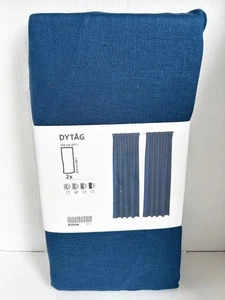 Ikea DYTAG Curtains 57x98 " 1 pair dark blue with heading tape 005.524.97 - NEW - Picture 1 of 2