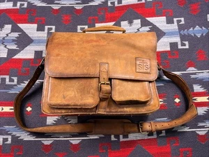 STS Ranchwear Ranch Tucson Leather Messenger Bag Carry On Luggage Tote Laptop - Afbeelding 1 van 24