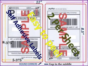 300 Premium Rounded Corner Shipping Labels 2 Per Sheet-8.5 x 11-Self Adhesive - Picture 1 of 1