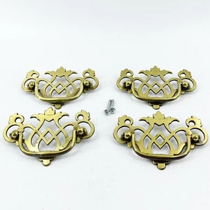 Lot of 4 Belwith P8003 LP Polished Brass Queen Anne Bail Pulls 3" c. to c. - Picture 1 of 5