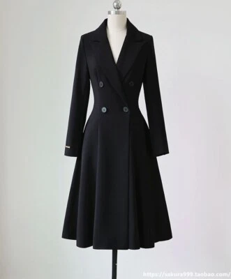 Made to orde Check  A LINE swing trench coat jacket plus 1x-10x (SZ16-52) Y119 - Image 1 of 4