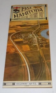 1951 Official Highway Road Map of PROVINCE OF MANITOBA, CANADA - Picture 1 of 1