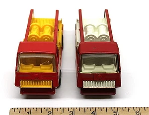 2 Mini camión bombeador de bomberos Tonka vintage acero prensado blanco amarillo plástico - Imagen 1 de 8
