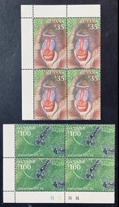 GUYANA WILD ANIMALS OF TROPICAL RAINFORESTS STAMPS BLK 4 MNH 01 INSECT WILDLIFE - Picture 1 of 1