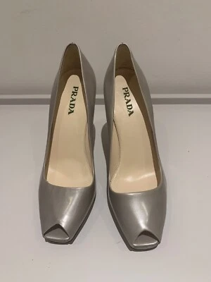 Scarpa argento PRADA con tacco sfumato in pelle ORIGINALE - Immagine 1 di 4