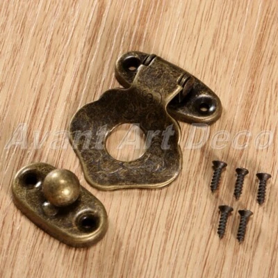 Hot Vintage Furniture Jewellery Box Latch Hasp Lock Antique Buckle Clasp w Screw - Image 1 of 4