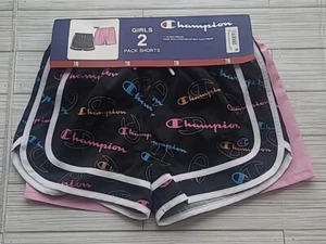 Champion Girl's 2.5" Black/Pink 2-Pack Active Shorts (CHS566) 7/8 - Picture 1 of 2