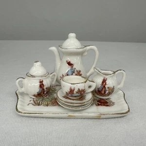 Vintage World of Beatrix Potter Peter Rabbit 8 Piece Porcelain Miniature Tea Set - Picture 1 of 11