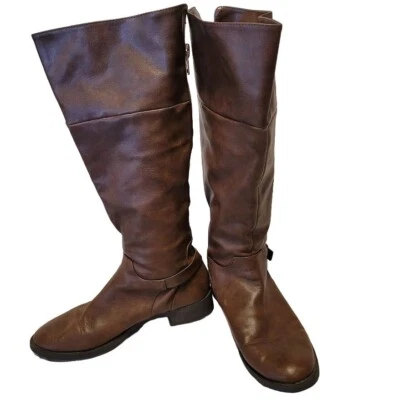 Forever 21 Brown Knee High Zip Up Boots Size 9.5 - Image 1 of 4