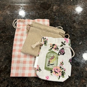 Lot Of 3 STRING PULL jewelry gift holiday wedding pouch party favor - Picture 1 of 1