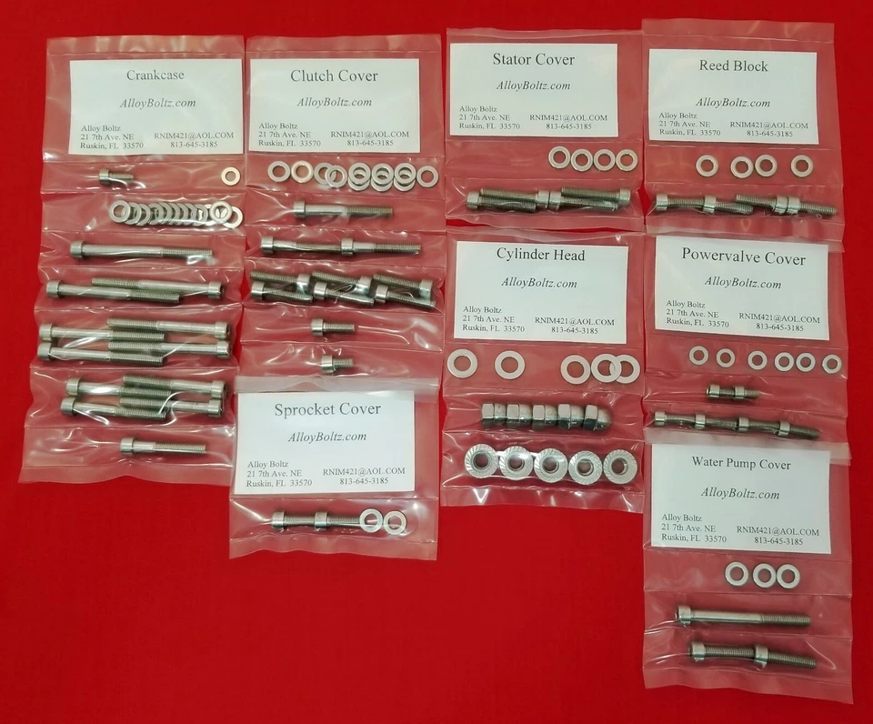 YAMAHA 1986-1988 YZ125 YZ 125 JUEGO DE TORNILLOS DE PERNO DE MOTOR DE ACERO INOXIDABLE PULIDO Foto 1 de 1