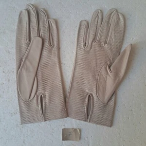 guanti da donna in pelle vintage bianchi taglia 7 lunghi 21cm made in italy - Foto 1 di 5