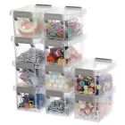 10 Pack Clear Plastic Bead Organizer, Small Storage Containers with lids, Sta...